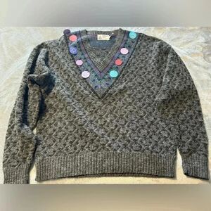 Vintage London Fog Holiday Sweater | Size XL | Gray